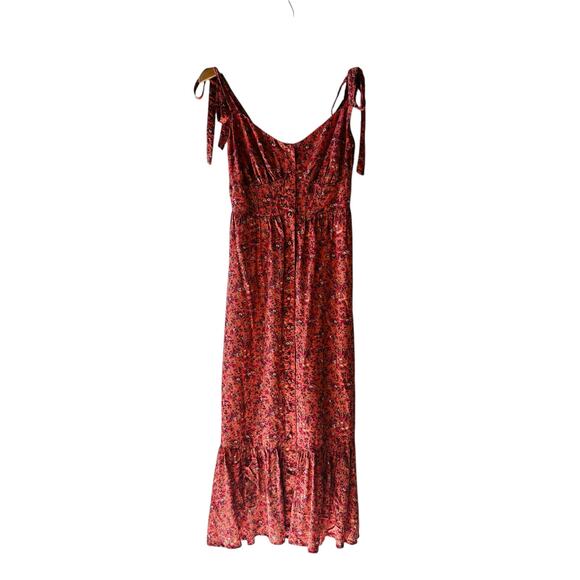 J. Crew Floral Tie Shoulder Tiered Maxi Dress Size 0 - Picture 2 of 6